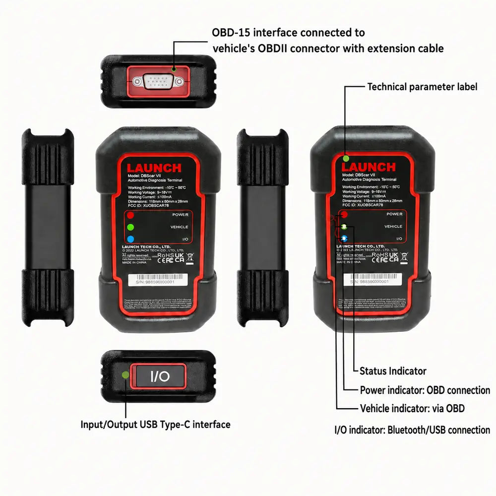 Launch DBScar VII DBSCAR7 Bluetooth OBD2 Scanner Supports CAN FD Doip Protocols Powerful All Systems For X431